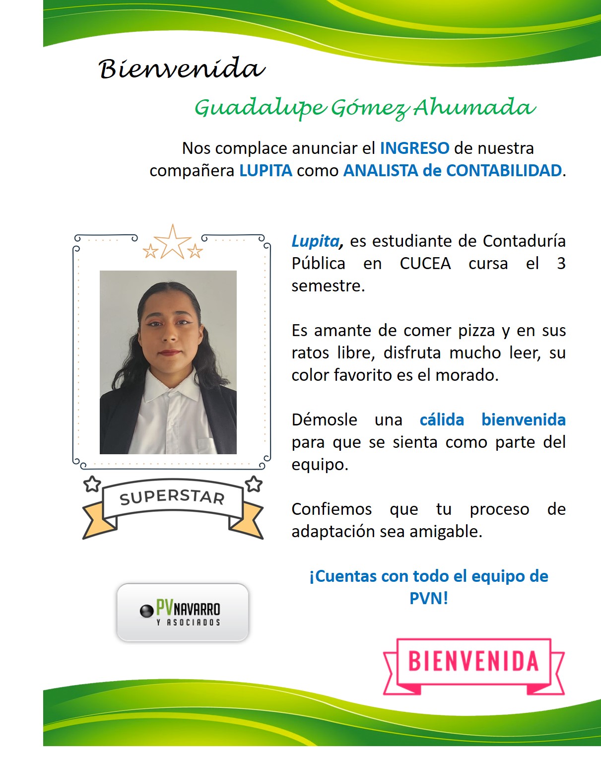Bienvenida Lupita