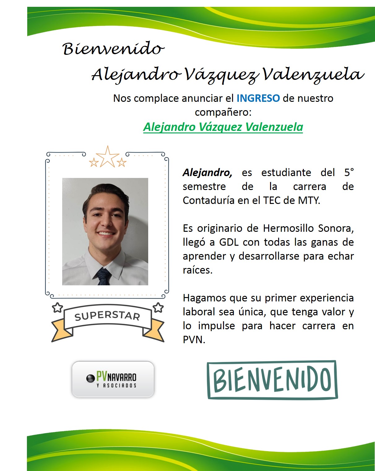 Bienvenido Alejandro