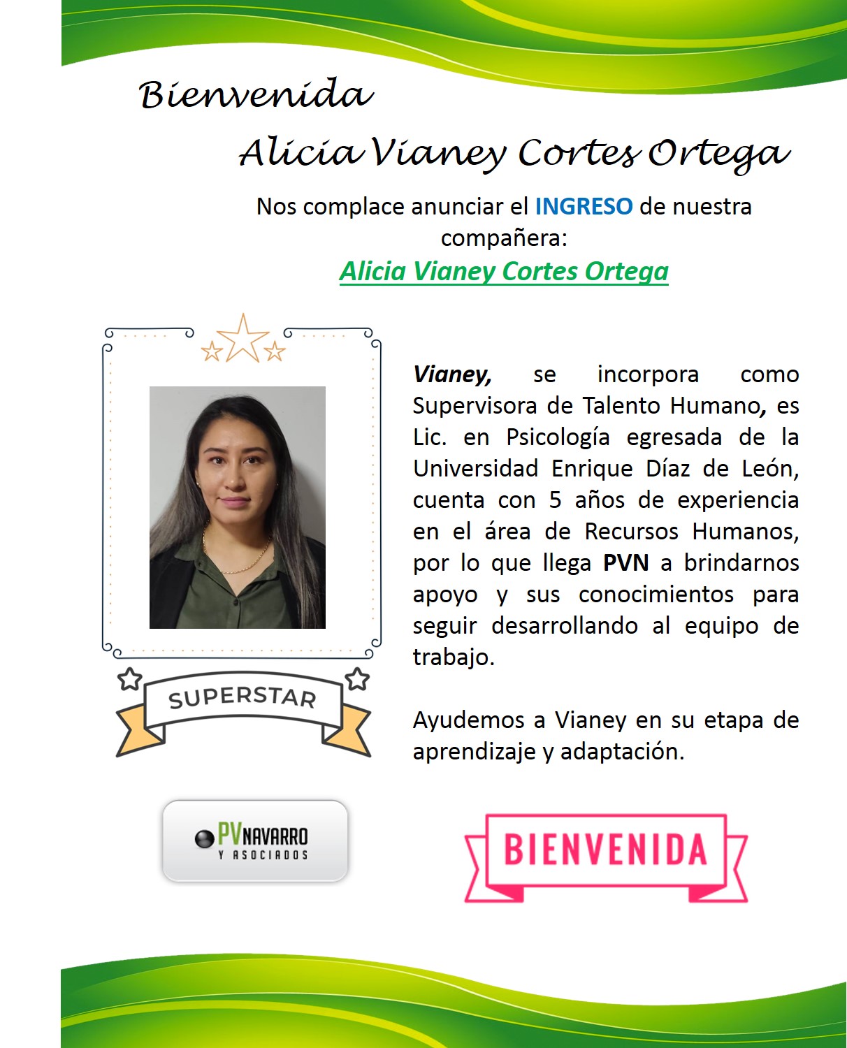 bienvenida vianey